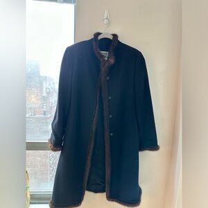 Vintage Wool Fur Lined Coat